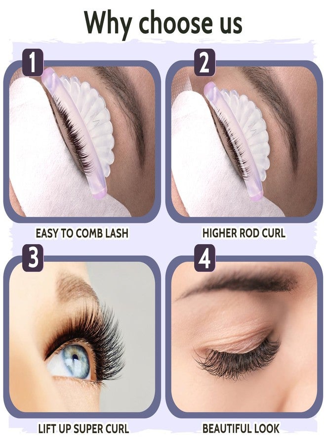 COMNICO 10 Pcs 5 Sizes Lash Lift Pads Self-Adhesive Super Soft Shell Pink Perming Curler Shield Reusable Professional Silicone Eyelash Curlers for All Eye Shapes - Image 5